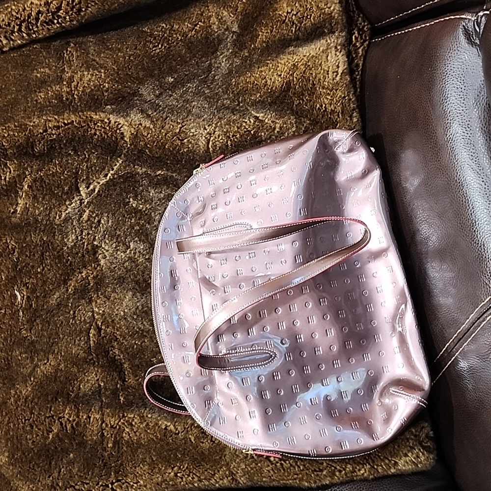 Arcadia purple lilac patent leather satchel purse